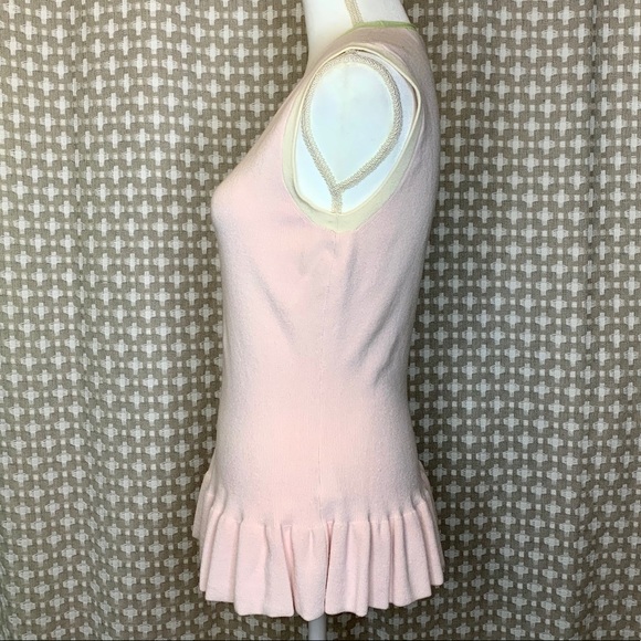 TED BAKER Pink Blush Knit Peplum Tank Sleeveless M - Picture 3 of 8